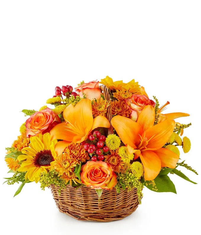 Fall Harvest Woven Basket - Same-Day Flower Delivery Boynton Beach, FL