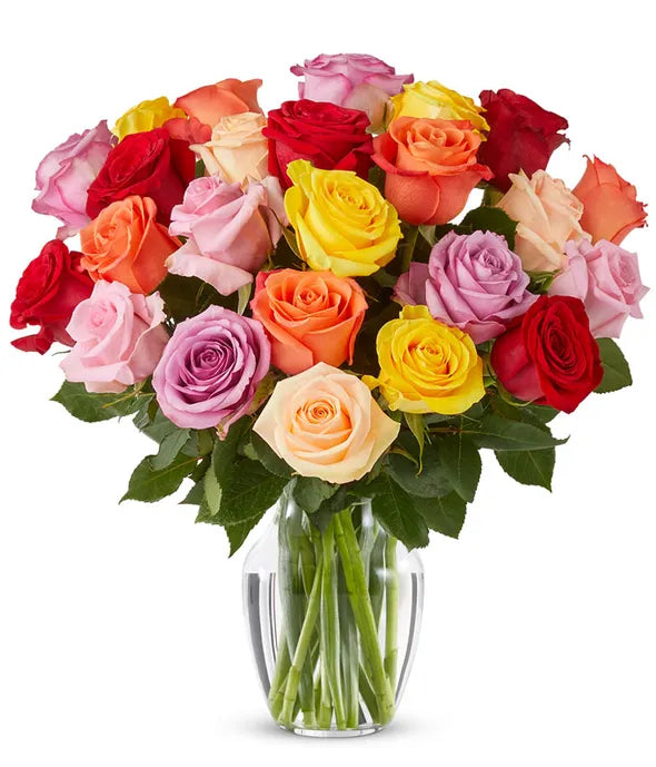 A Dozen Assorted Roses - Same-Day Flower Delivery Wellington, FL