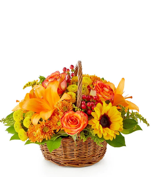 Fall Harvest Woven Basket - Same-Day Flower Delivery Boynton Beach, FL