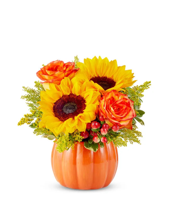 Sunny Fall Pumpkin Bouquet - Same-Day Flower Delivery Boynton Beach, FL