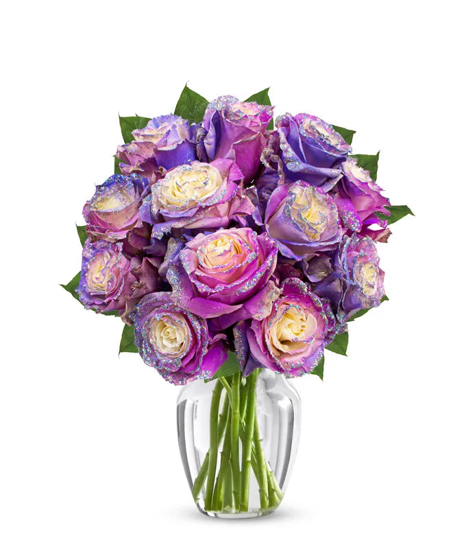 Purple Pastel Glitter Roses - Same-Day Flower Delivery Jupiter, FL