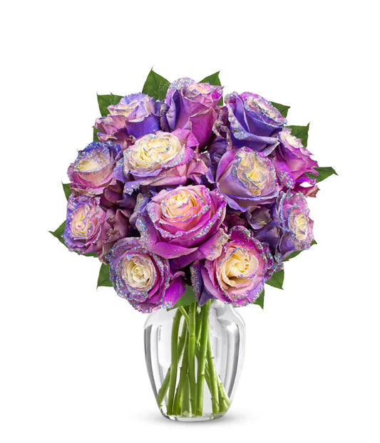 Purple Pastel Glitter Roses - Same-Day Flower Delivery Jupiter, FL